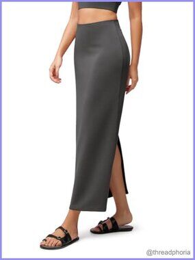 Modal Soft Maxi Skirt High Waist Back Slit Long Pencil Skirt